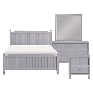 Wellsummer 4pc Queen Bedroom Set  - Gray by Homelegance
