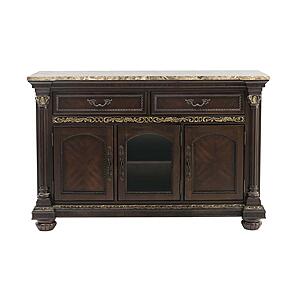 Russian Hill Server w/Faux Marble Top - Cherry by Homelegance