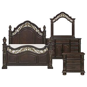 Catalonia 4pc Queen Bedroom Set - Dark Cherry by Homelegance