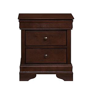 Abbeville Nightstand, Hidden Drawer - Dark Cherry by Homelegance
