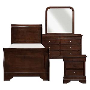 Abbeville 4Pc Twin Bedroom Set  - Dark Cherry by Homelegance