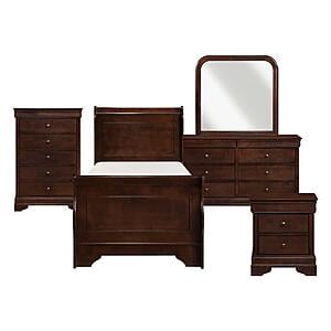 Abbeville 5pc Twin Bedroom Set  - Dark Cherry by Homelegance