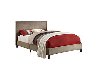 Brice Upholstered Platform Queen Bed - Brown by Homelegance