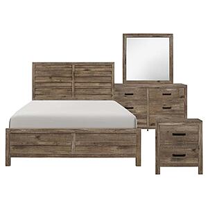 Mandan 4pc Queen Bedroom Set  - Weathered Pine by Homelegance
