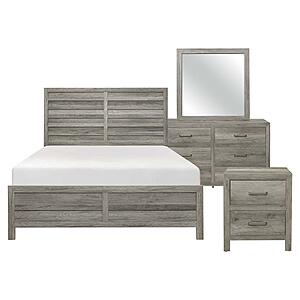 Mandan 4pc Queen  Bedroom Set  - Weathered Gray by Homelegance