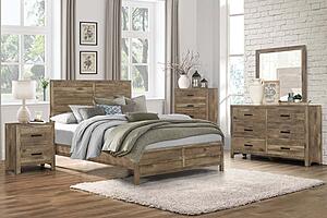 Mandan Eastern King Bed - Weathered Pine by Homelegance