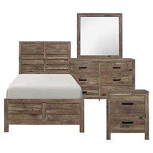 Mandan 4Pc Twin Bedroom Set  - Weathered Pine by Homelegance