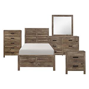 Mandan 5pc Twin Bedroom Set  - Weathered Pine by Homelegance