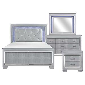 Allura 4pc Queen Bedroom Set  - Silver by Homelegance