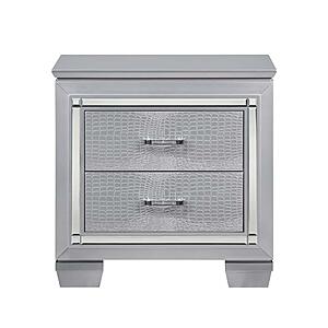 Allura Nightstand, LED Lighting - Silver by Homelegance