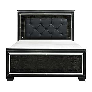 Allura Queen Bed, LED Lighting - Black by Homelegance