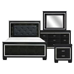 Allura Vanity Stool - Black by Homelegance