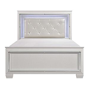 Allura Eastern King Bed, LED Lighting - White by Homelegance