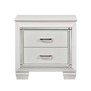 Allura Nightstand, LED Lighting - White by Homelegance