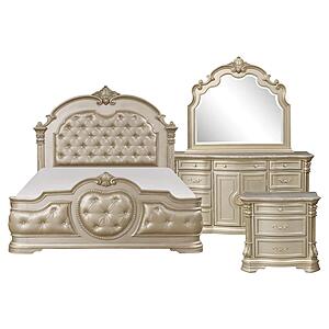 Antoinetta 4pc Queen Bedroom Set  - Bronze by Homelegance