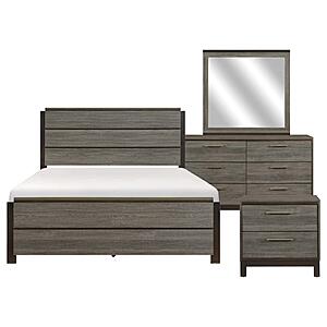 Vestavia 4pc Queen Bedroom Set  - Antique Gray & Dark Brown by Homelegance