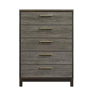 Vestavia 5pc Queen Bedroom Set  - Antique Gray & Dark Brown by Homelegance
