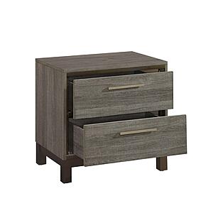 Vestavia Nightstand - Antique Gray & Dark Brown by Homelegance