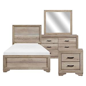 Lonan 4pc Twin Bedroom Set  - Natural  by Homelegance