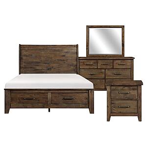 Jerrick 4pc Queen Bedroom Set  - Burnished Brown by Homelegance