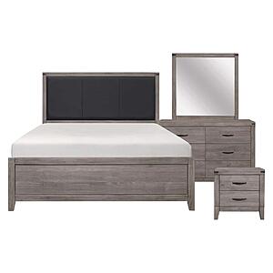 Woodrow 4pc Queen Bedroom Set - Brownish Gray & Black by Homelegance