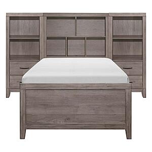 Woodrow 4pc Set Twin Wall Bed w/Toy Boxes  - Brownish Gray by Homelegance