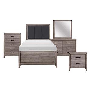 Woodrow 5pc Twin Bedroom Set  - Brownish Gray & Black by Homelegance