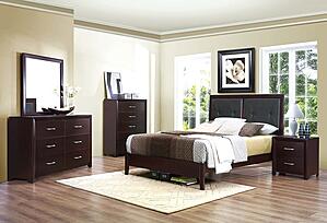 Edina California King Bed - Espresso  & Black by Homelegance