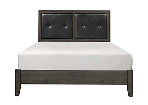 Edina Eastern King Bed - Dark Gray & Black by Homelegance
