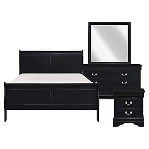 Mayville 4pc Queen Bedroom Set  - Black by Homelegance