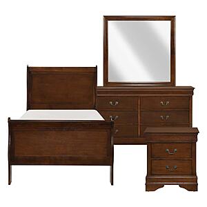 Mayville 4Pc Twin Bedroom Set  - Brown Cherry by Homelegance