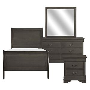 Mayville 4Pc Twin Bedroom Set  - Stained Gray by Homelegance