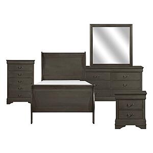 Mayville 5pc Twin Bedroom Set  - Stained Gray by Homelegance