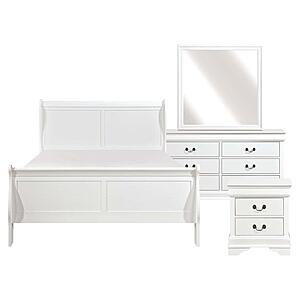 Mayville 4pc Queen Bedroom Set  - White by Homelegance