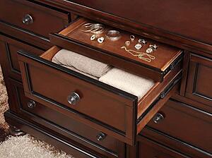 Cumberland Dresser, Hidden Drawer - Brown Cherry by Homelegance