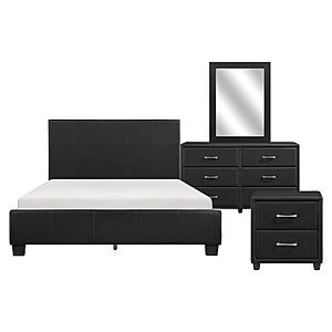 Lorenzi 4pc Queen Bedroom Set  - Black by Homelegance