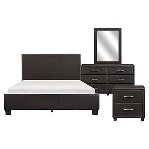 Lorenzi 4pc Queen Bedroom Set - Dark Brown by Homelegance
