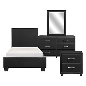 Lorenzi 4pc Twin Bedroom Set  - Black by Homelegance