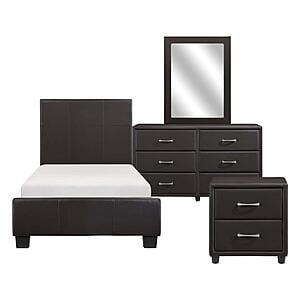 Lorenzi 4pc Twin Bedroom Set  - Dark Brown by Homelegance
