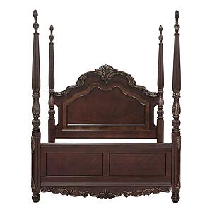 Deryn Park California King Poster Bed - Cherry by Homelegance