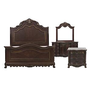 Deryn Park 4pc Queen Sleigh Bedroom Set  - Cherry by Homelegance