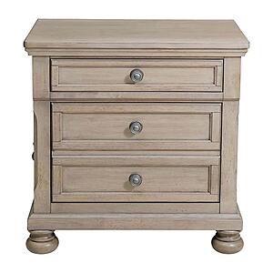 Bethel Nightstand, Hidden Drawer - Brushed Gray by Homelegance