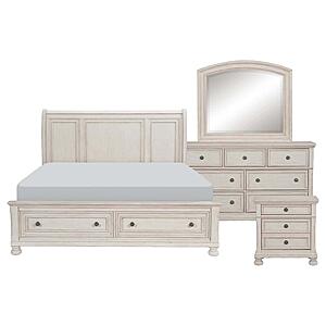 Bethel 4pc Queen Bedroom Set  - Brushed White  by Homelegance