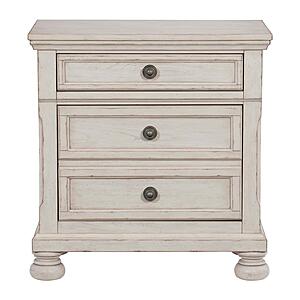 Bethel Nightstand, Hidden Drawer - Brushed White  by Homelegance