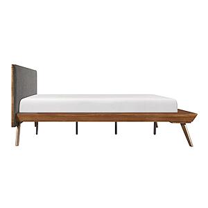 Wrenn Eastern King Platform Bed - Chestnut & Dark Gray by Homelegance