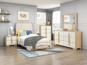 Sterling Twin Bed - Natural & White by Homelegance