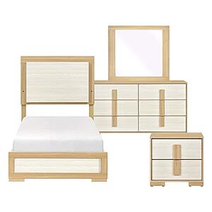 Sterling 4Pc Twin Bedroom Set  - Natural & White by Homelegance