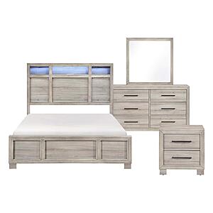Everett 4pc Queen Bedroom Set  - Gray  by Homelegance