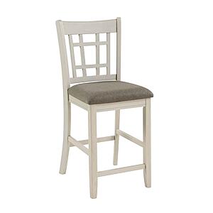 Junipero Counter Height Chair - Antique White & Brown by Homelegance