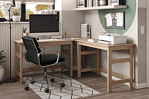 Solid Wood Corner Desk (KD) Sandstone by Innovations